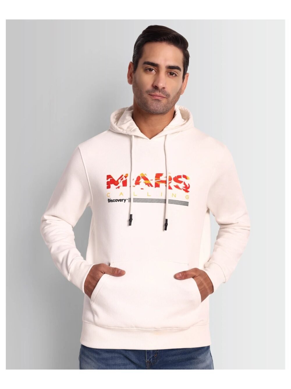 DISCOVERY Mars Calling Hoodie in Optic White — DCYPHR