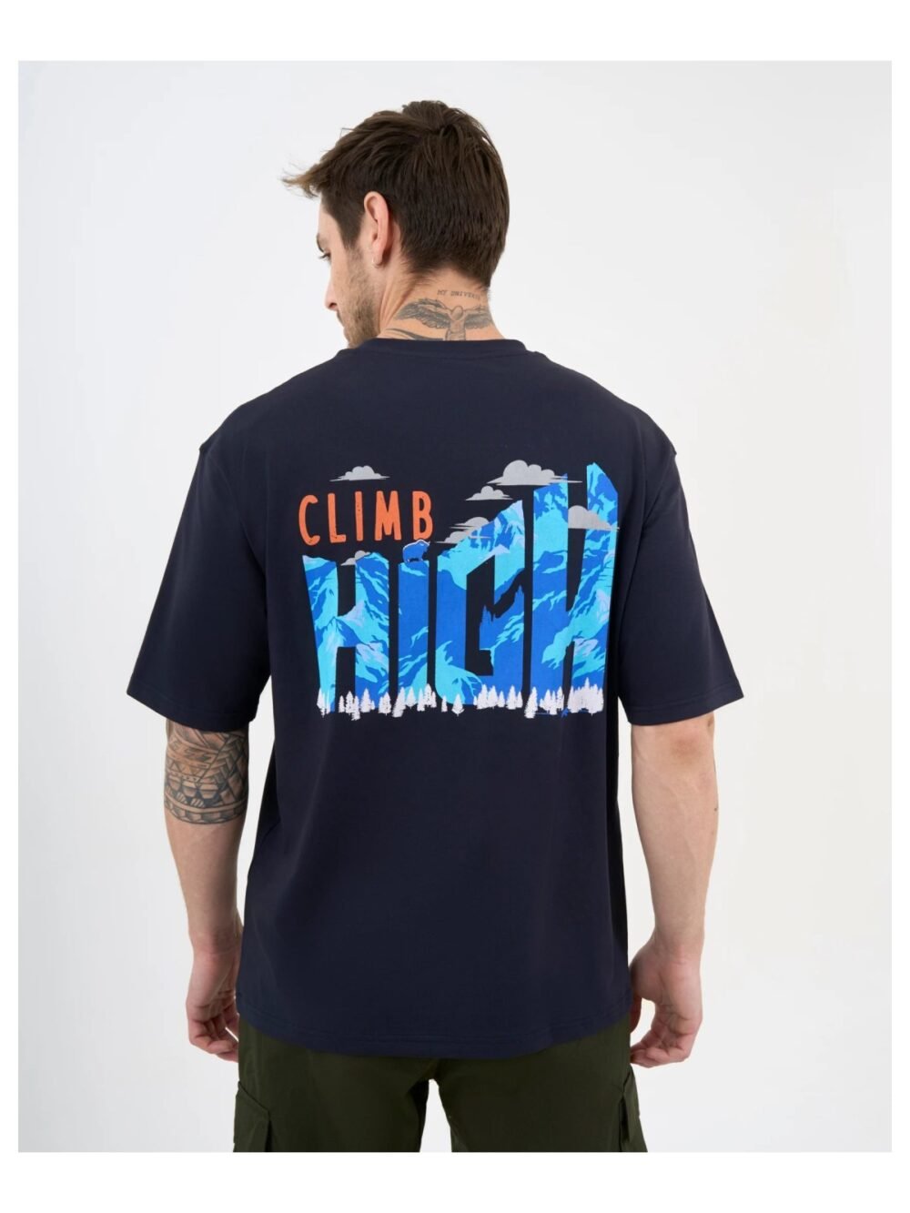 DISCOVERY Men's Climb High Graphic Tee in Night Lagoon — DCYPHR