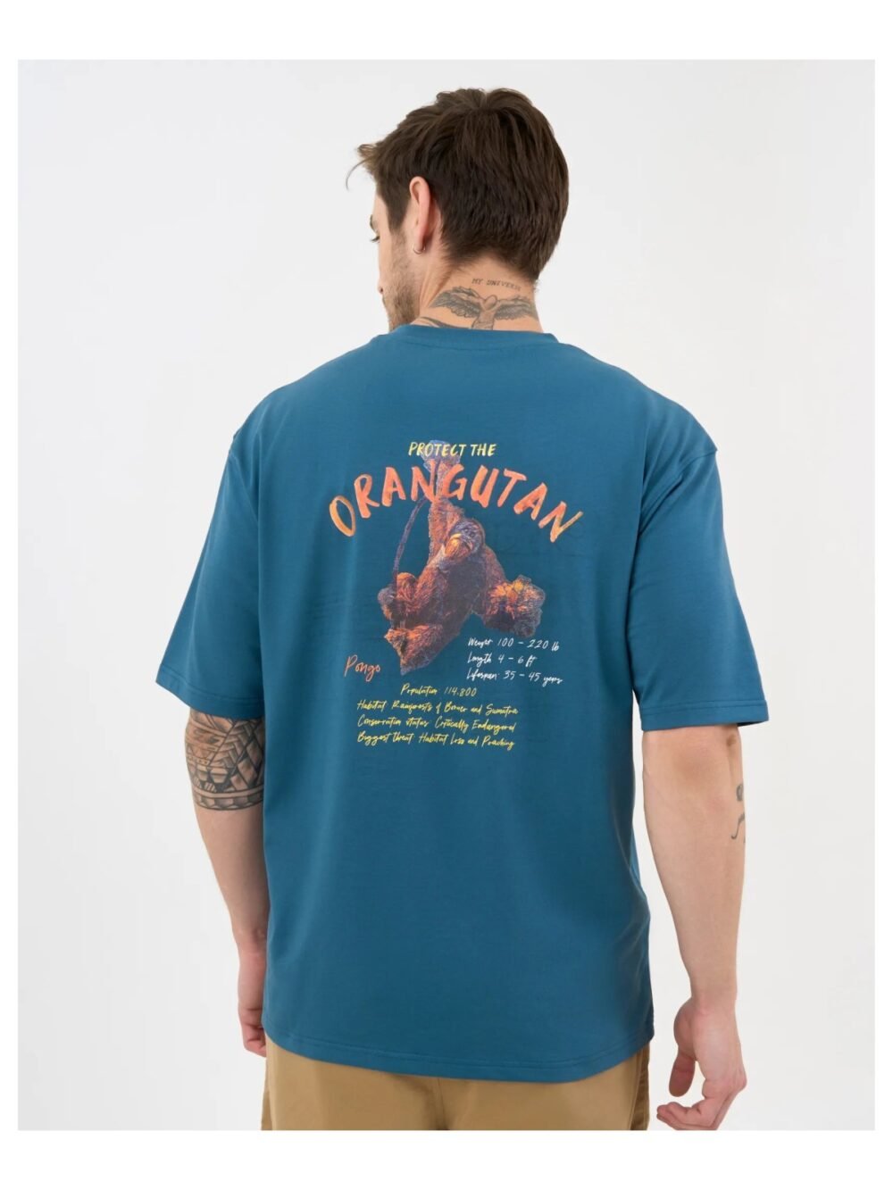 DISCOVERY Men's Orangutan Graphic Tee in Deep Teal — DCYPHR